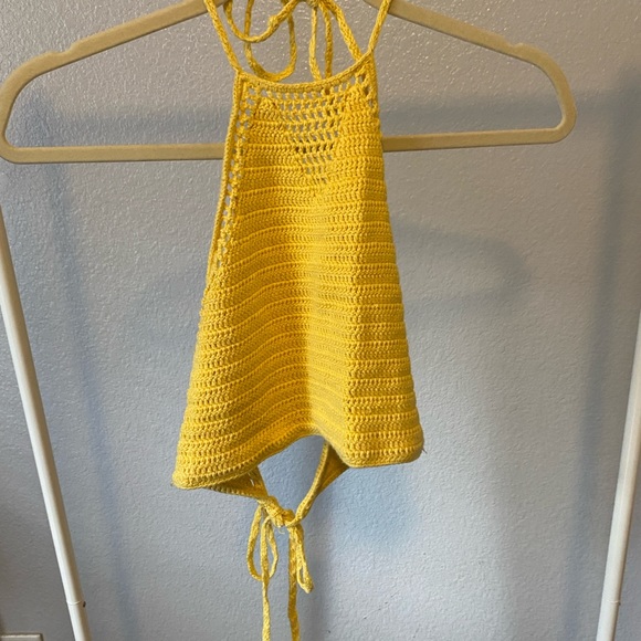 Yellow Crochet Halter Top - Picture 1 of 3